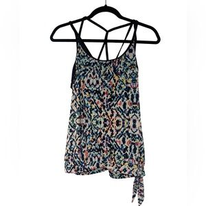 EUC Athleta Max Out 2-in-1 Tank Top with Side Tie Multicolor Size Small